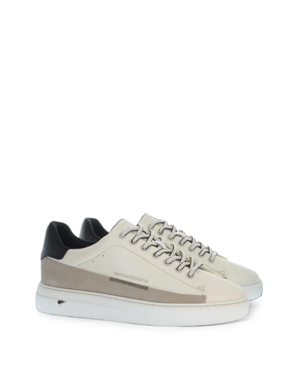 Harmont & Blaine White Leather Panelled Sneakers for men