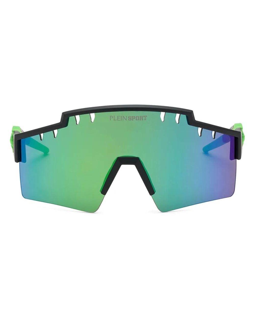 Philipp Plein Green Shield-Frame Mirrored Sunglasses for men