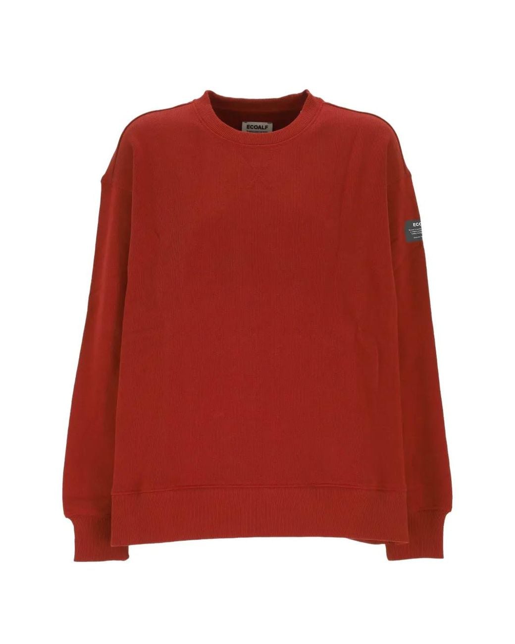 Ecoalf Red Slogan-Print Cotton Sweater