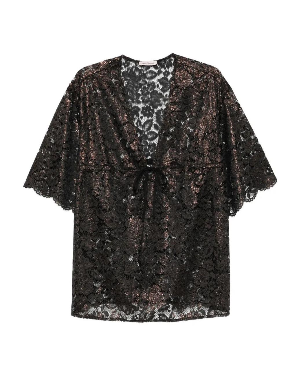 Agent Provocateur Black Haut Trixa En Dentelle Métallisée