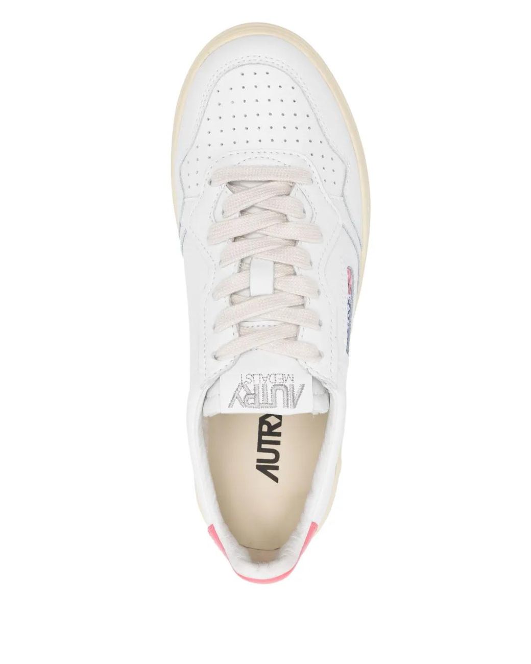 Autry White Medalist Low Leather Sneakers And