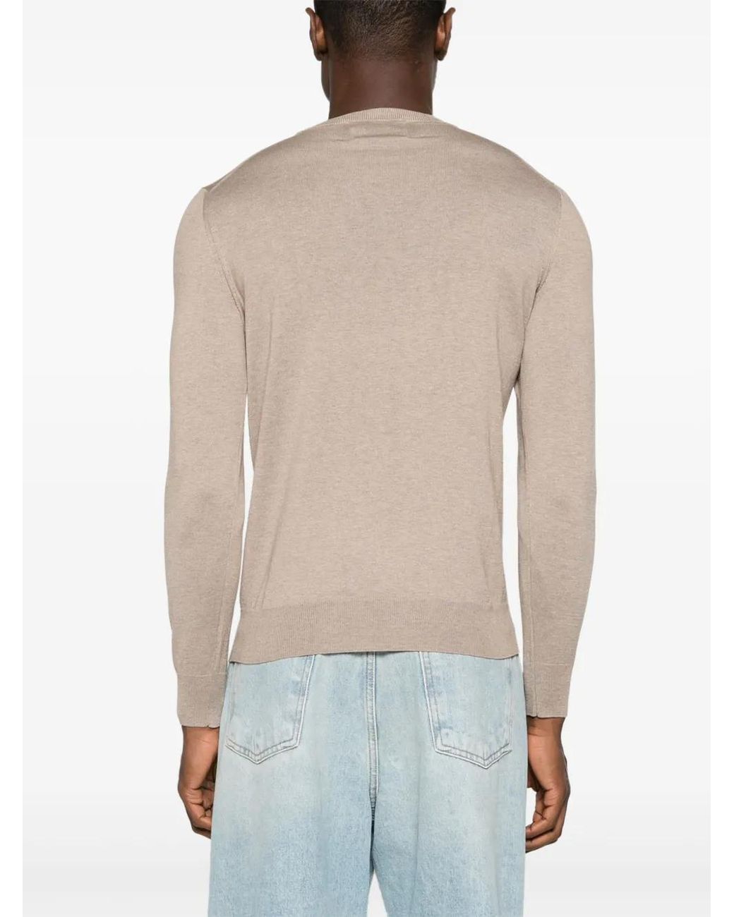 Ballantyne Natural Crew-Neck Fine-Knit Jumper for men