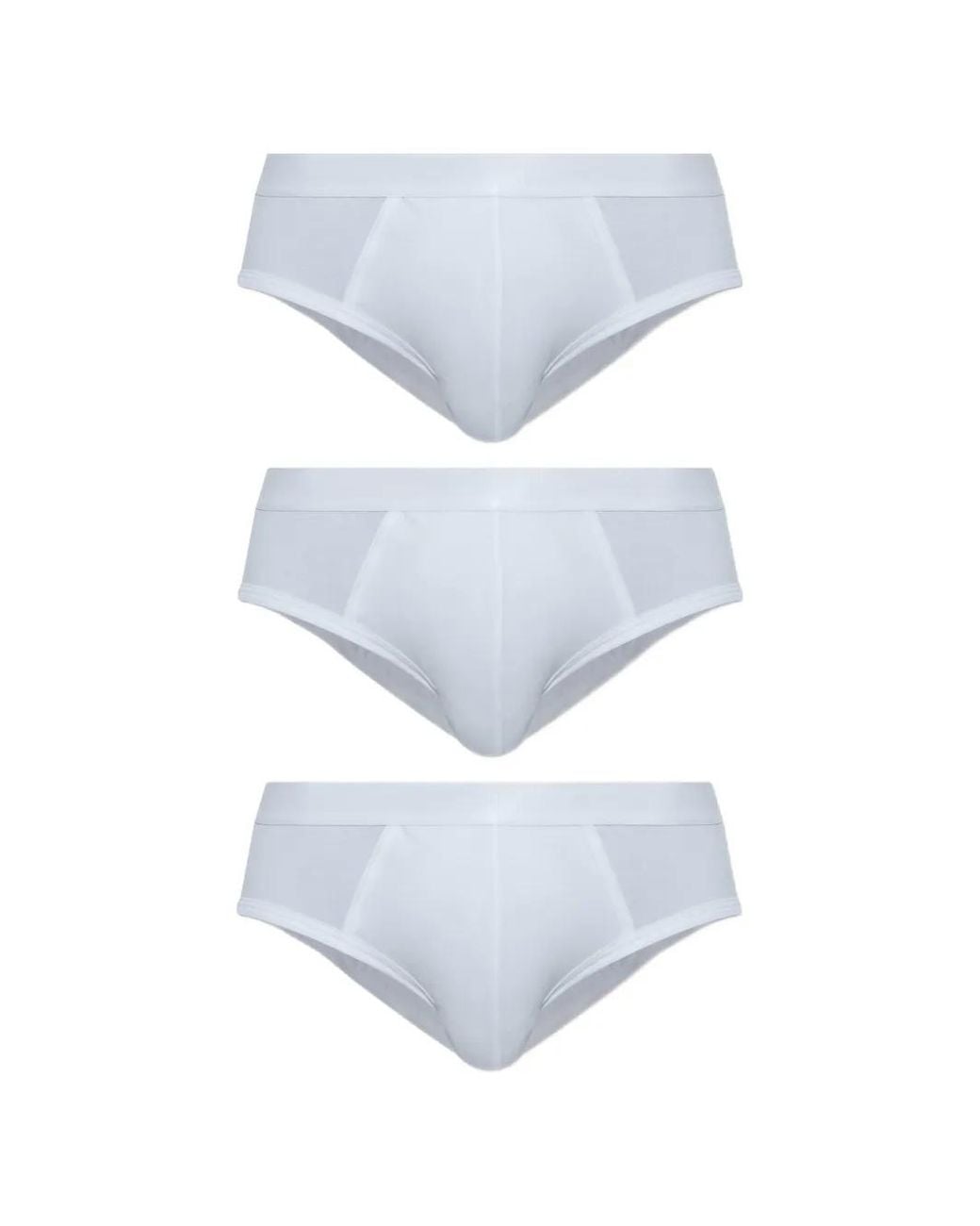 CDLP White Logo-Waistband Briefs (Set Of Three) for men