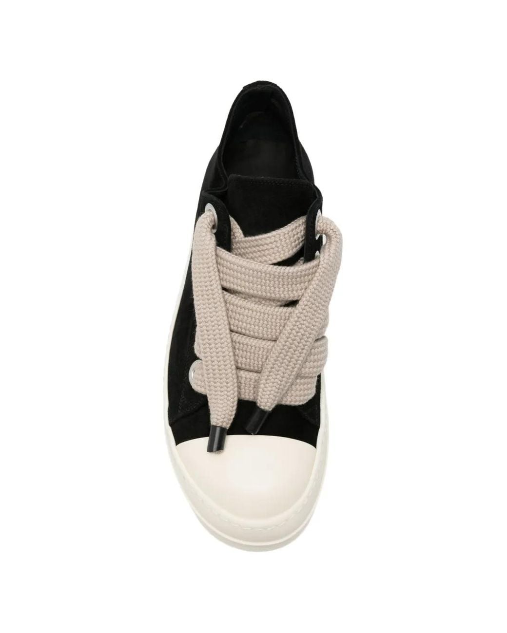 Rick Owens Black Low-Top Lace-Up Sneakers for men