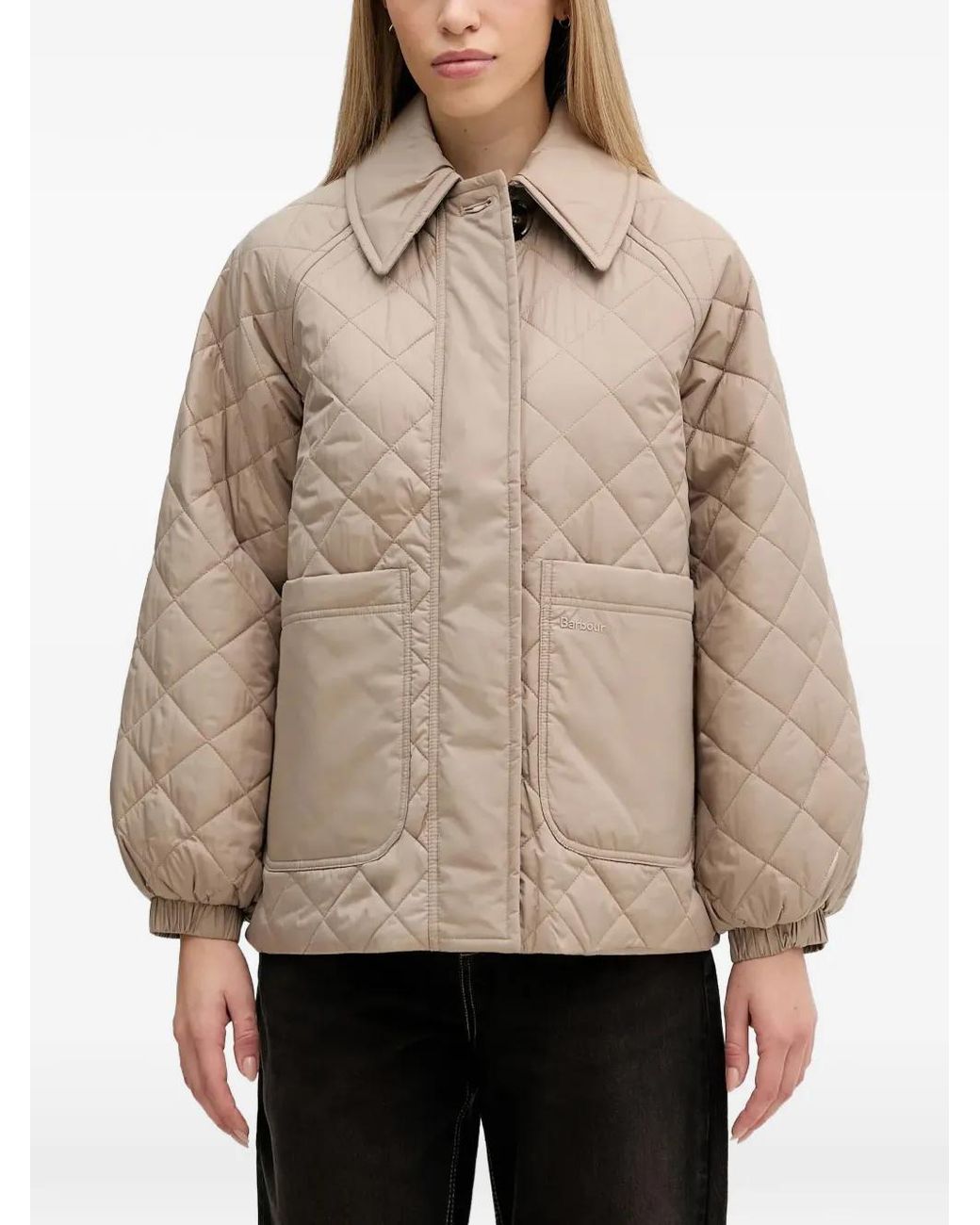 Check Padded Jacket Barbour Quilted Check Jacket in Natural | Lyst