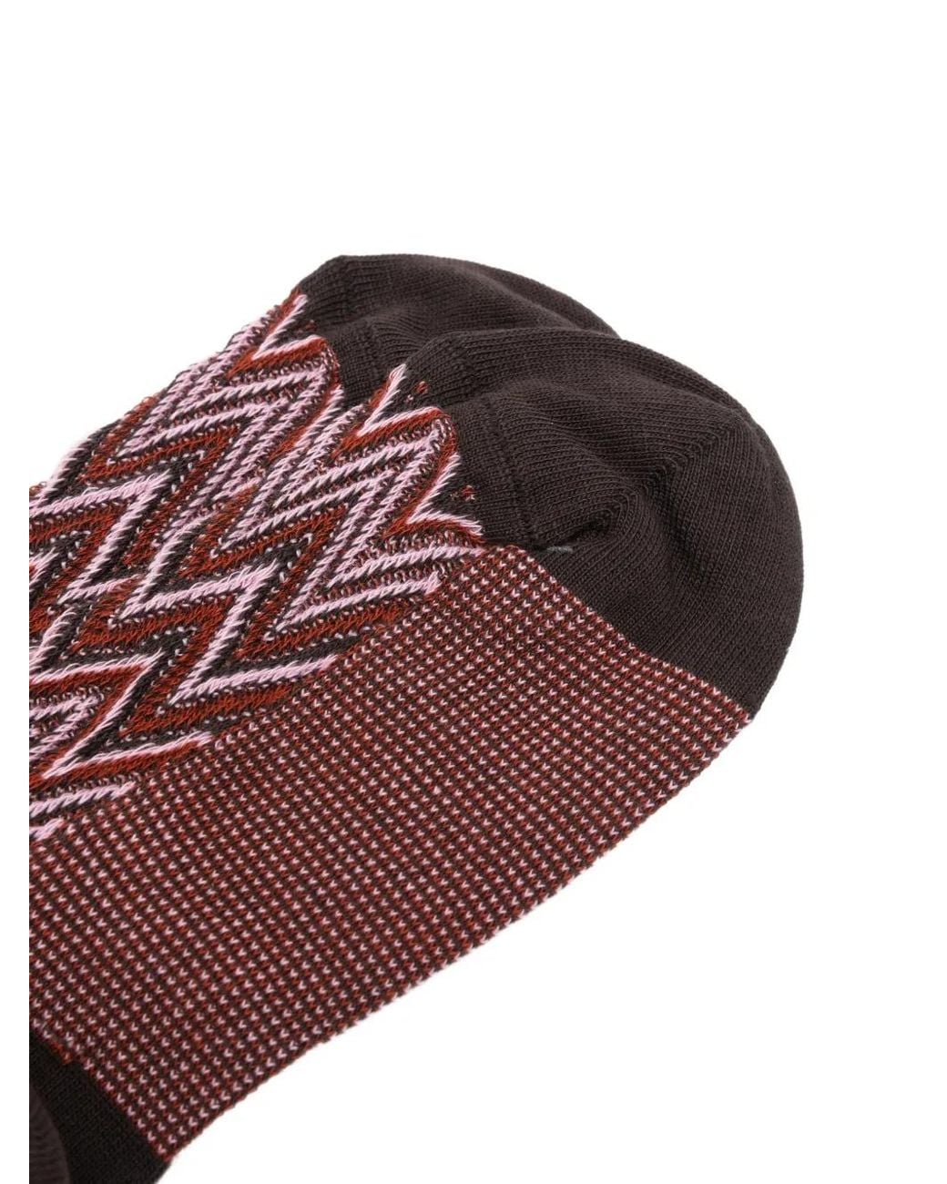 Missoni Red Zigzag-Knit Cotton Socks