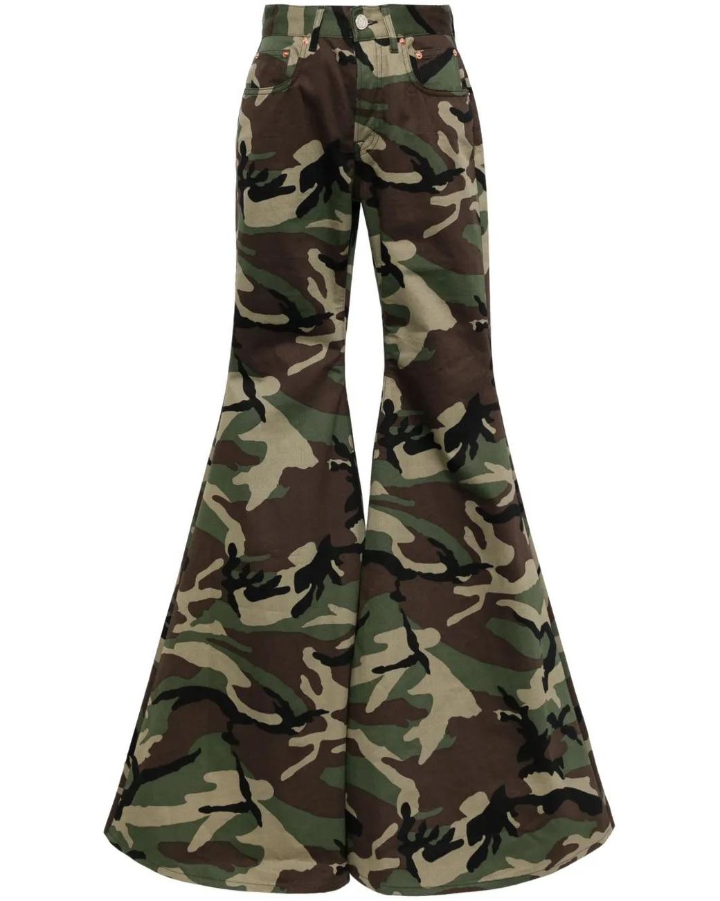 Vetements Black Camouflage-Print Flared Trousers