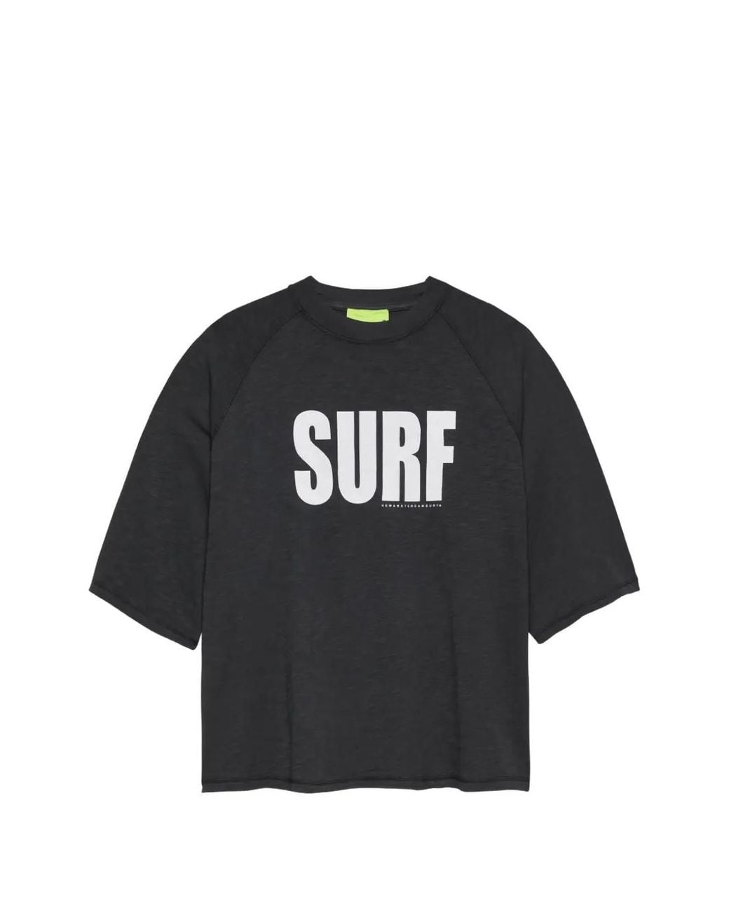 New Amsterdam Black Raglan-Sleeve Slogan-Print T-Shirt for men
