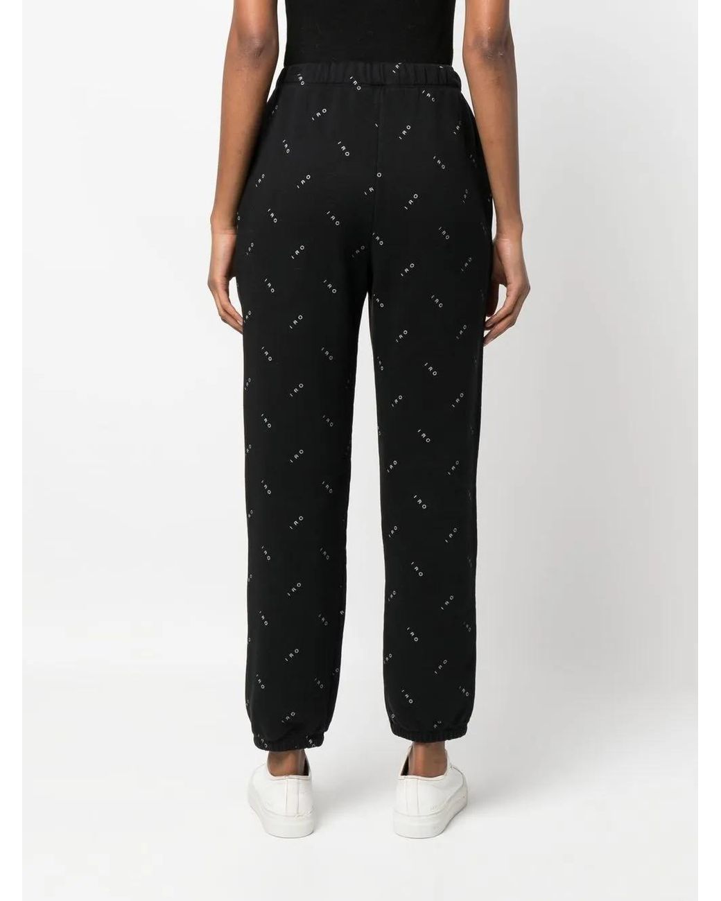IRO Black Ozalee Logo-Print Track Pants