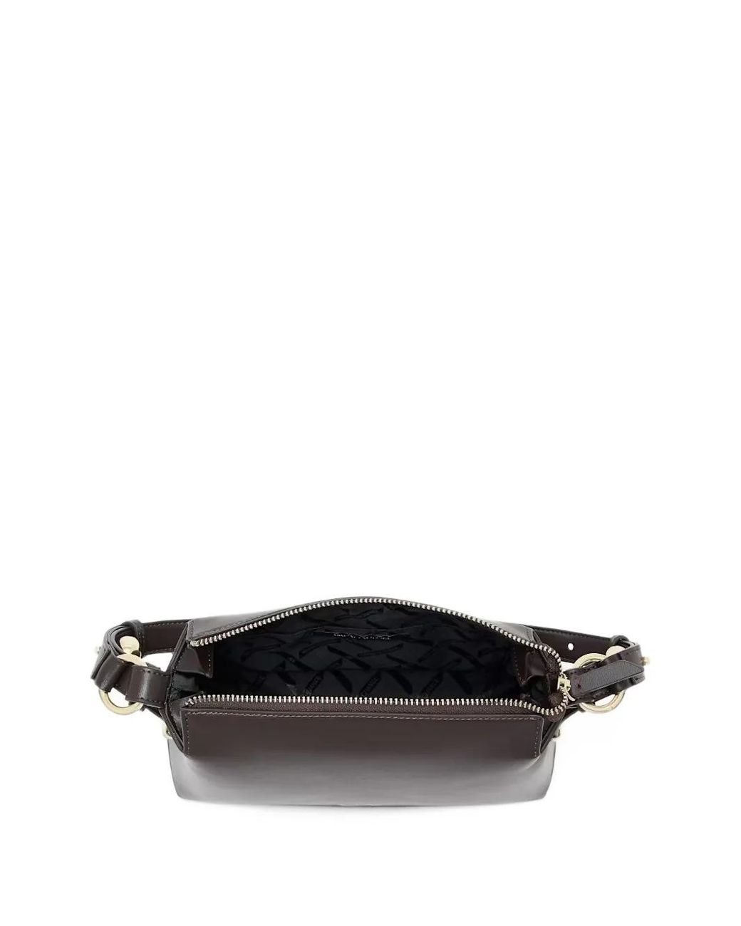 ARMANI EXCHANGE Black Logo-Plaque Shoulder-Strap Shoulder Bag