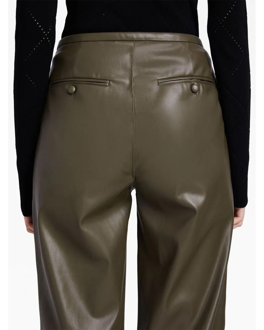 Proenza Schouler Green Gerade Hose Aus Faux-Leder
