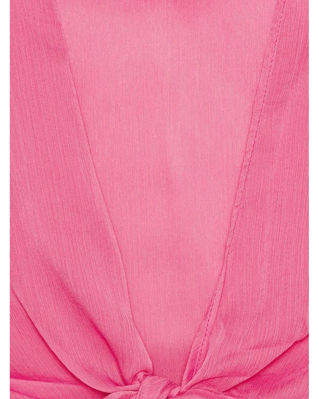 ROTATE BIRGER CHRISTENSEN Pink Ruffled Cropped Blouse
