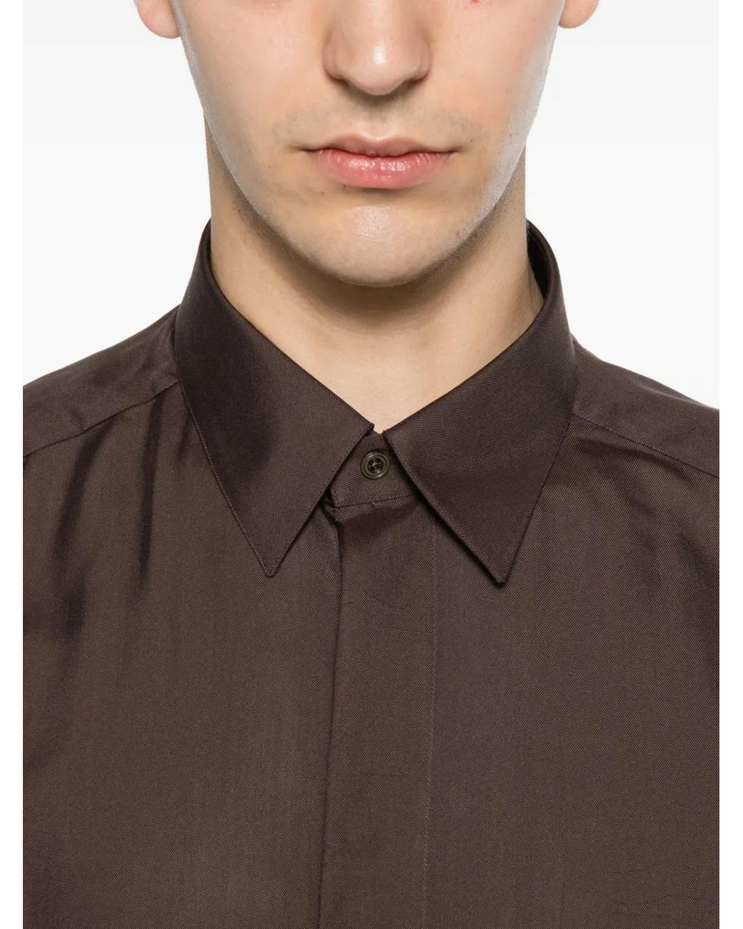 Tom Ford Brown Chemise À Fermeture Dissimulée for men