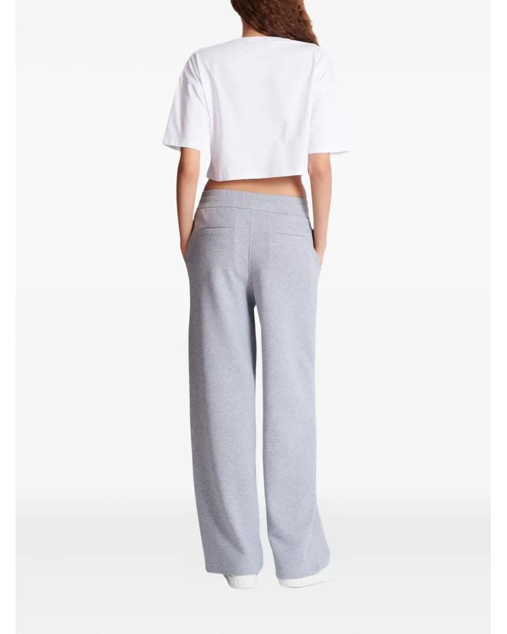 Balmain Gray Logo-Print Track Pants