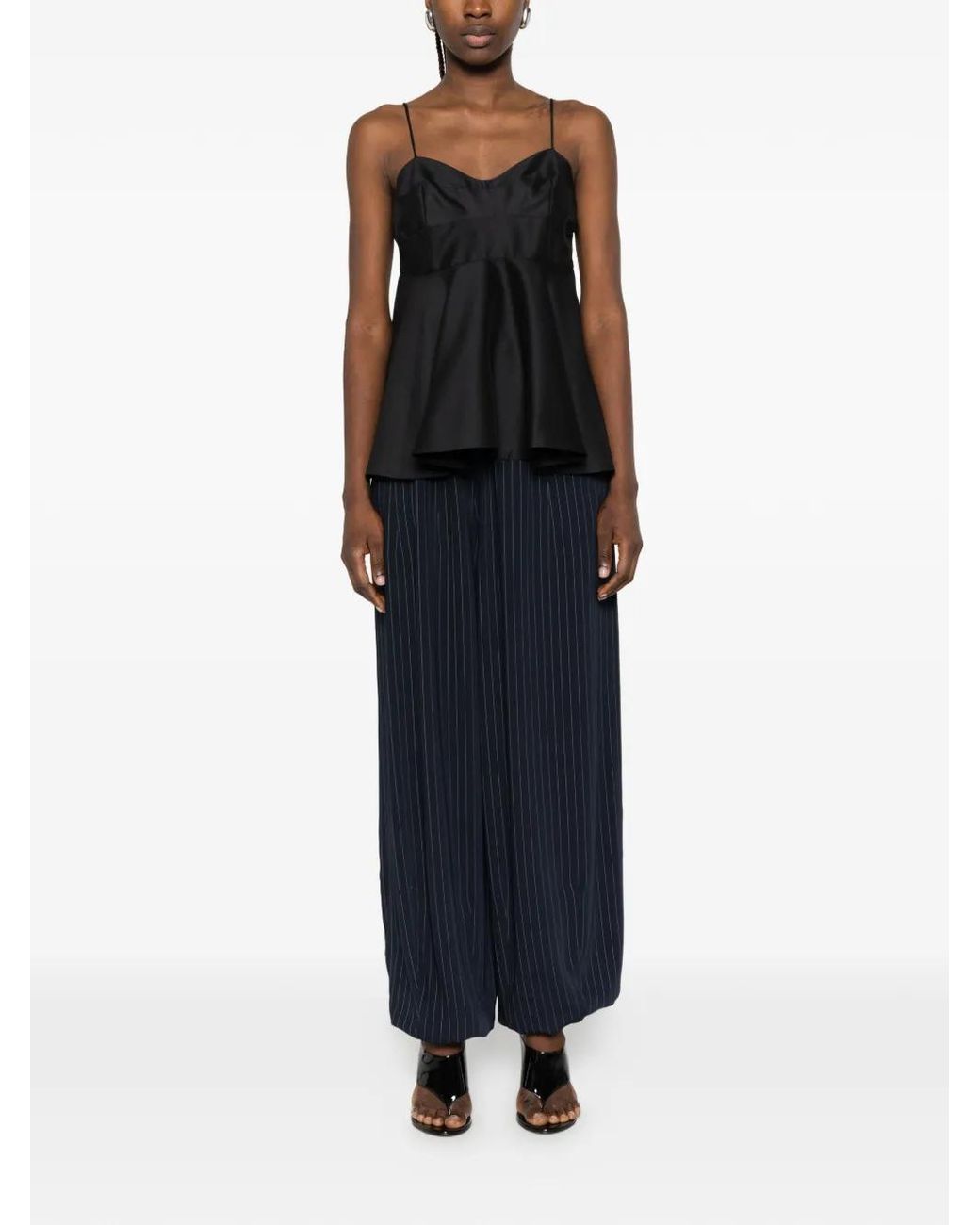 Rohe Black Bustier Peplum Top