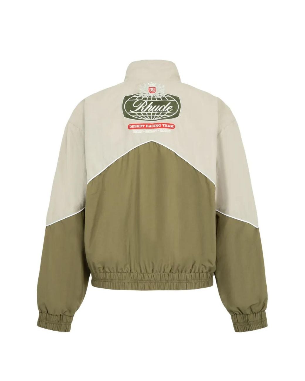 Rhude Green Desert Racing Logo-Patch Jacket for men