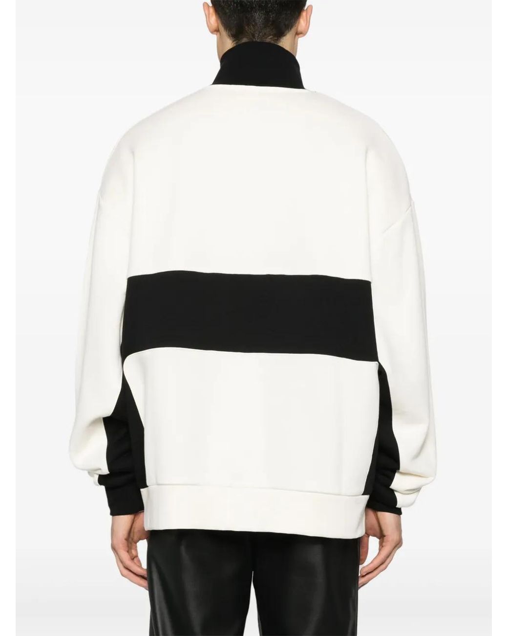 Gcds White Logo-Appliqué Half-Zipped Sweatshirt for men
