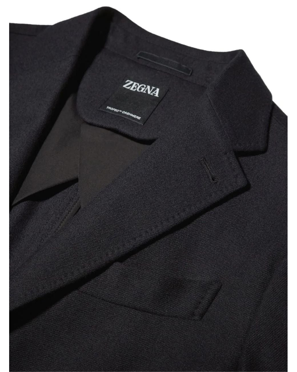 Zegna Blue Single-Breasted Cashmere-Wool Blazer for men