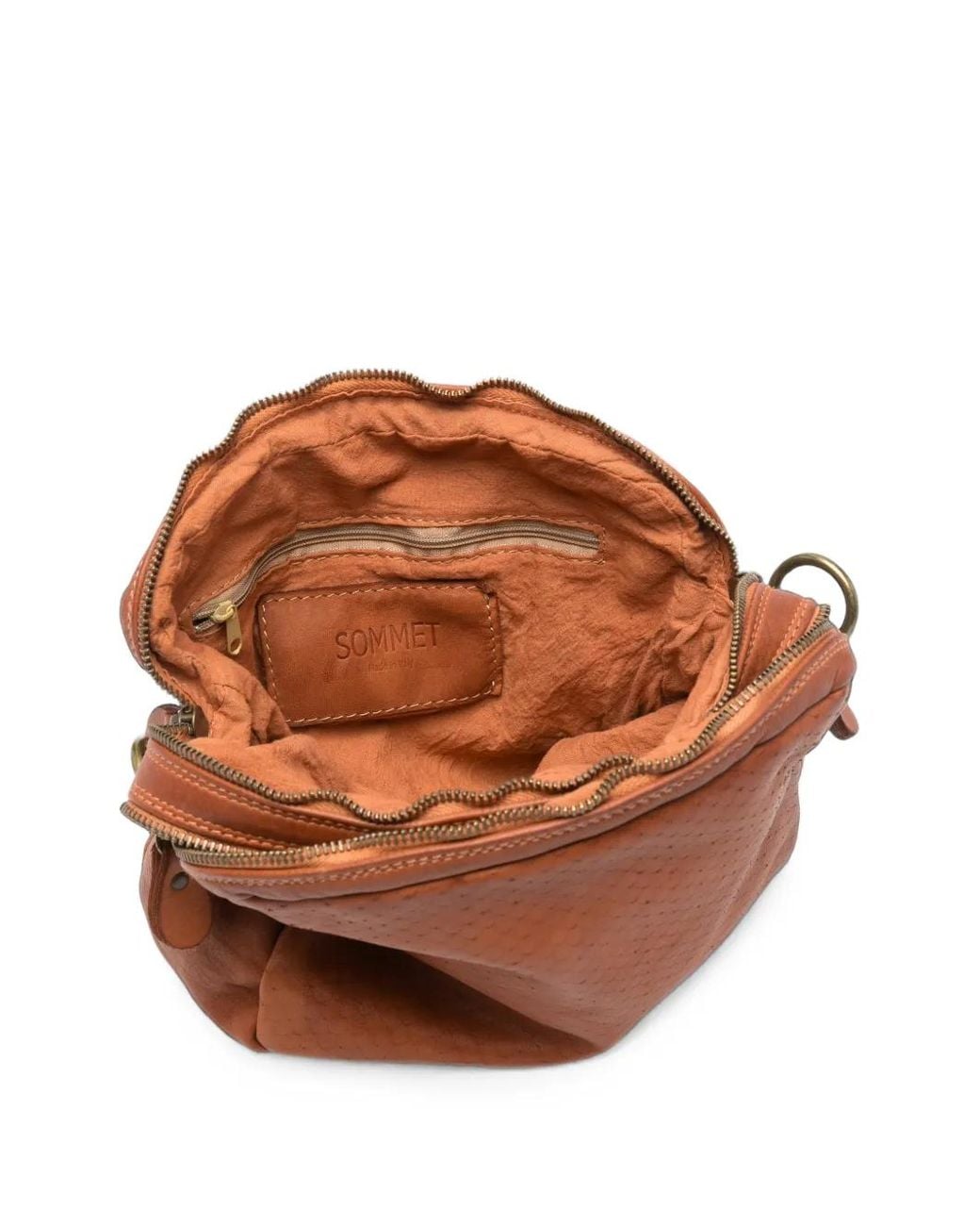 SOMMET Brown Arlo Cobra Leather Shoulder Bag