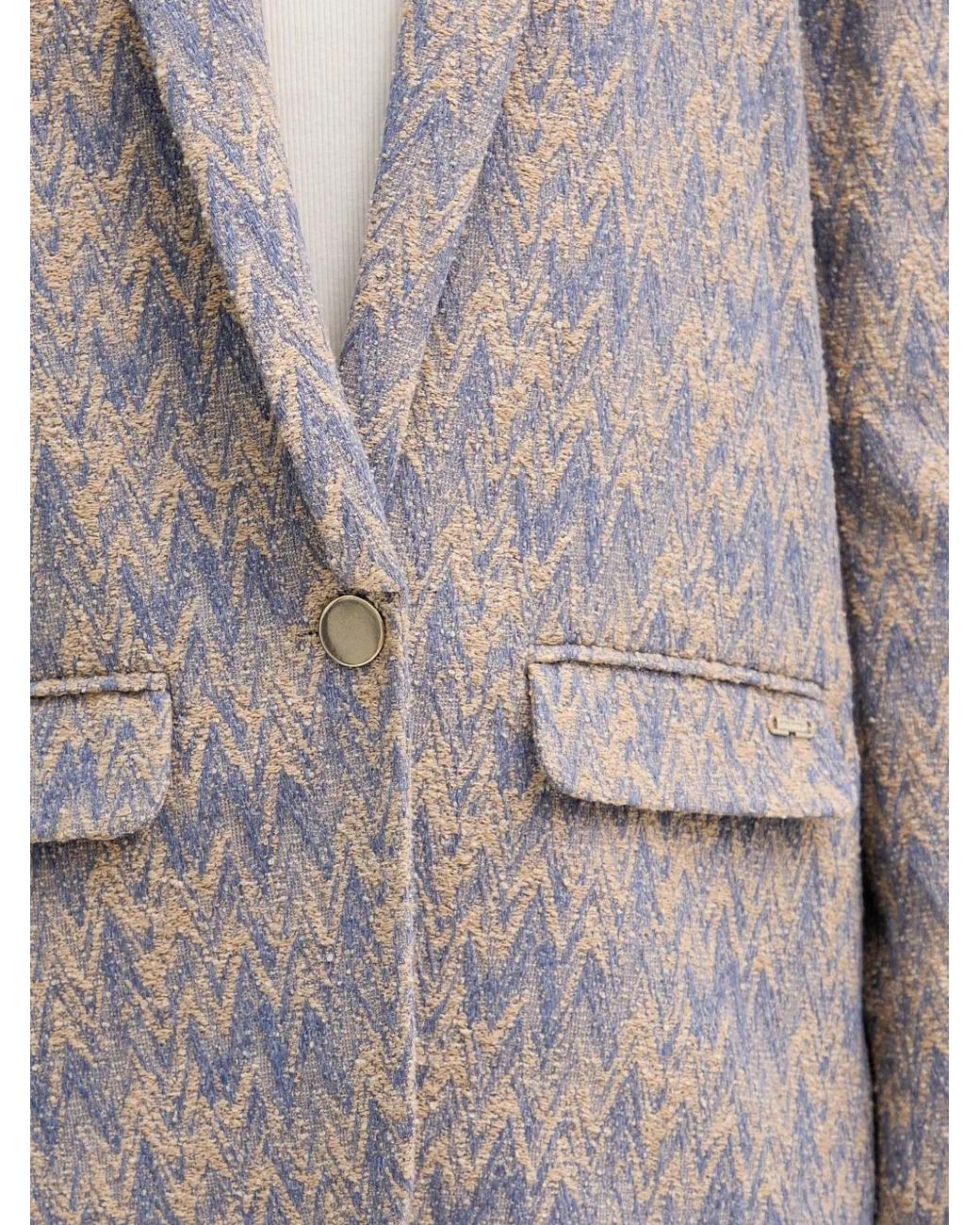 Mos Mosh Gray Mmwren Eve Chevron-Pattern Shawl-Collar Blazer
