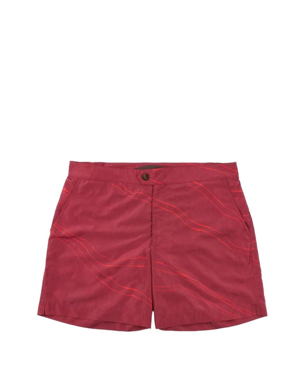 Slowear Red Button-Fastening Swim Shorts for men