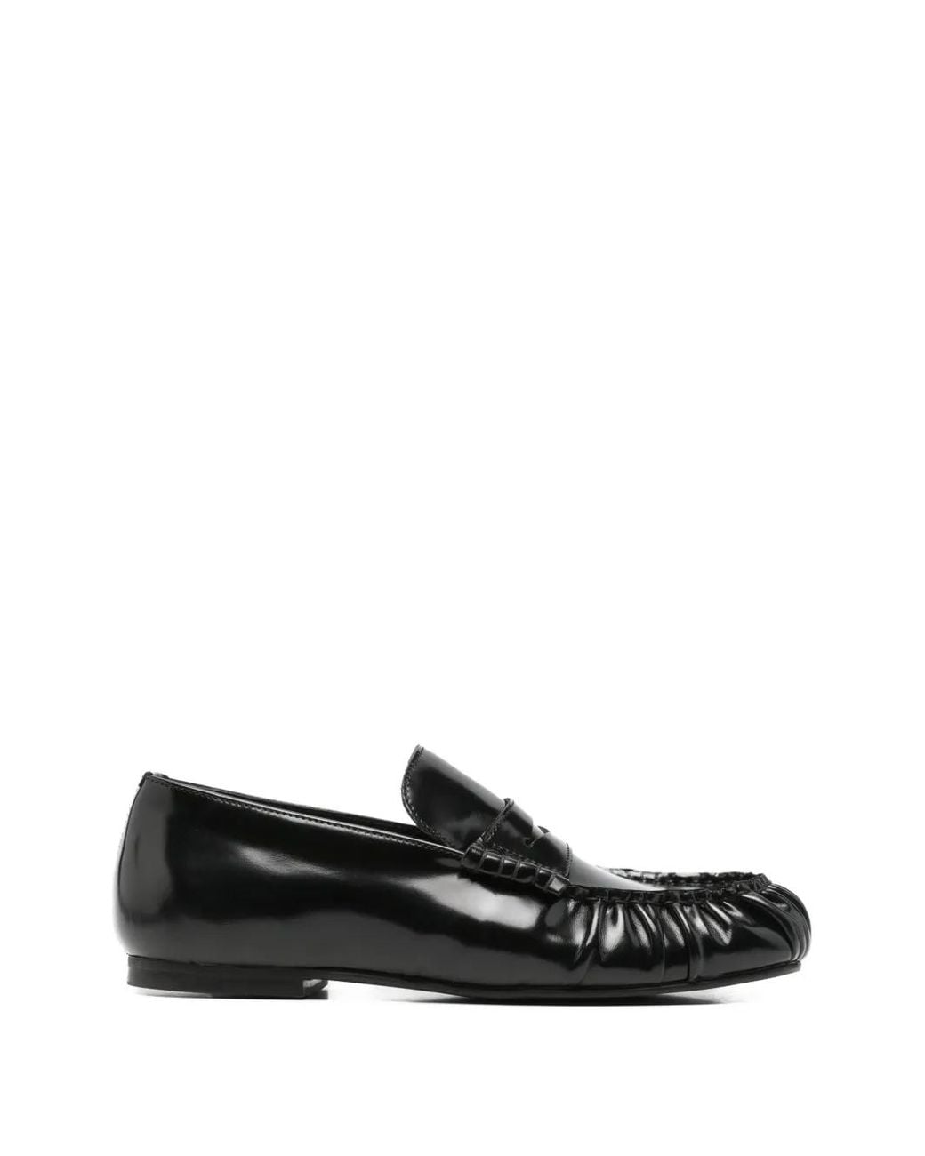 Alohas Black Aven Ruched Penny Loafers