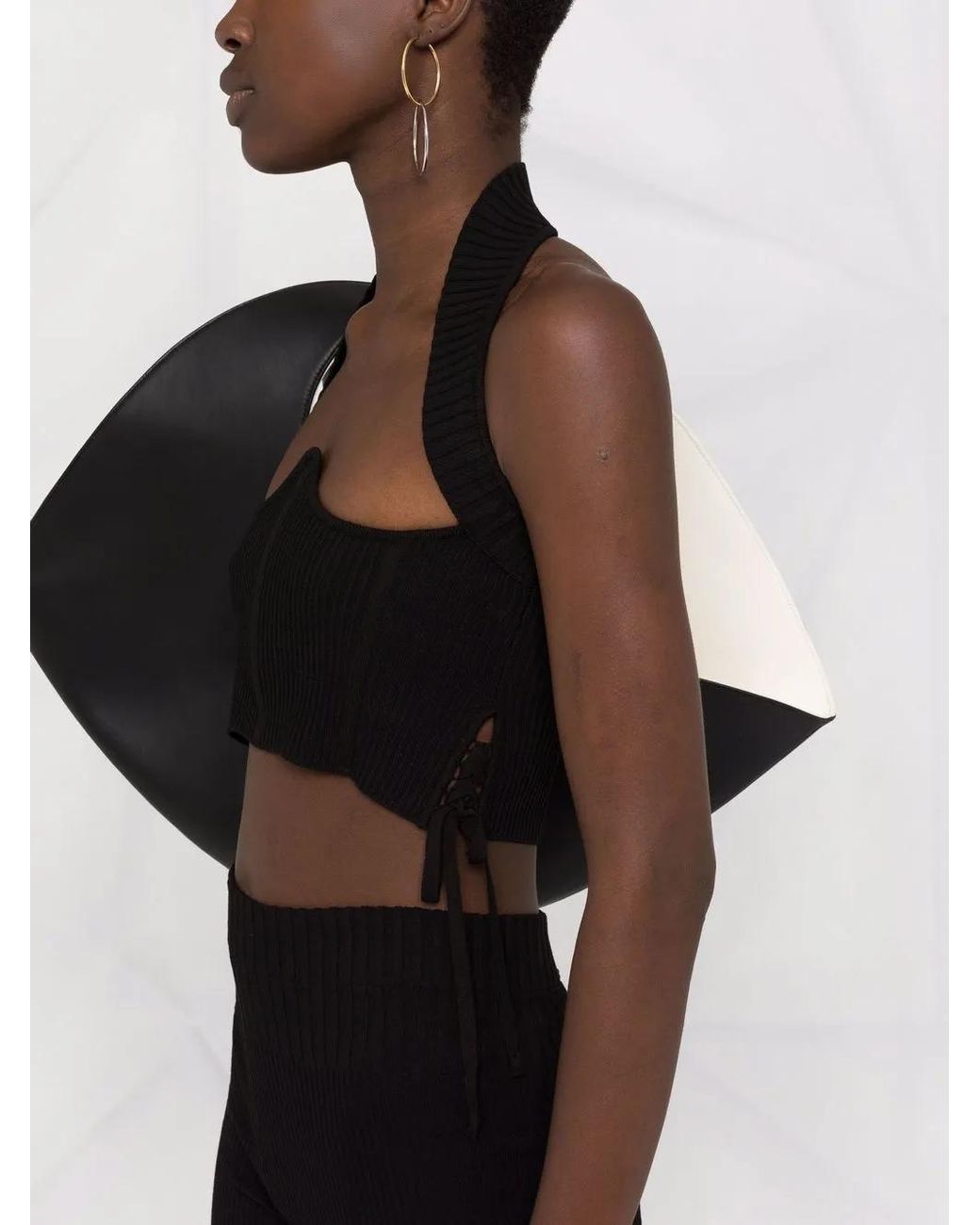 ANDREADAMO Black Harness Vest Top