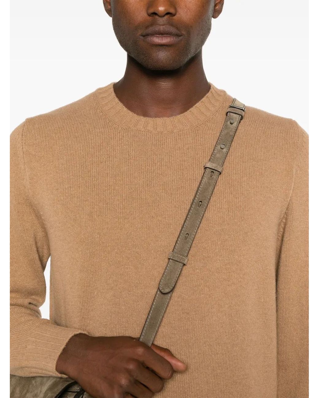 Jersey Con Cuello Redondo Doppiaa de hombre de color Brown