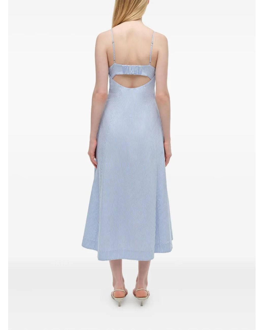 Jonathan Simkhai Blue Honor Button-Front Midi Dress
