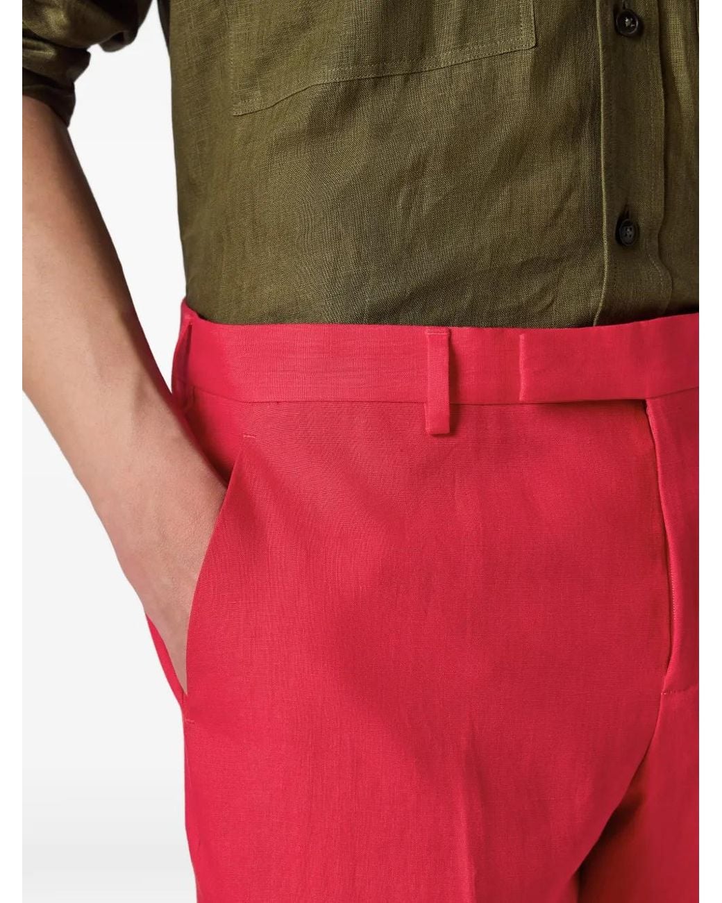 Paul Smith Tapered-Fit Linen Trousers for men