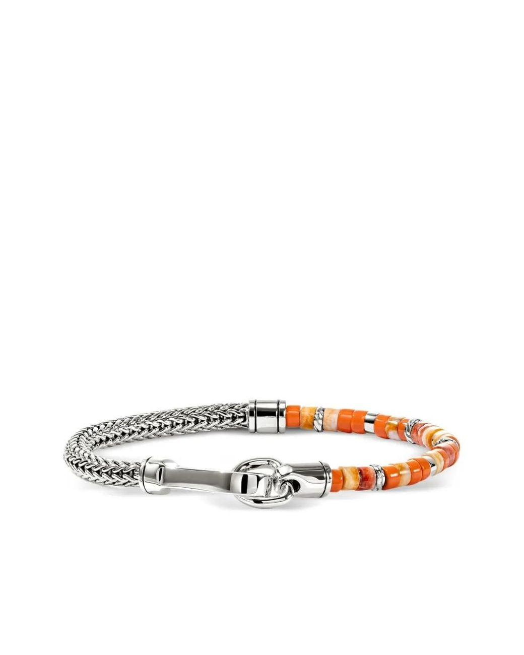 John Hardy White Sterling Heishi Chain Bracelet for men