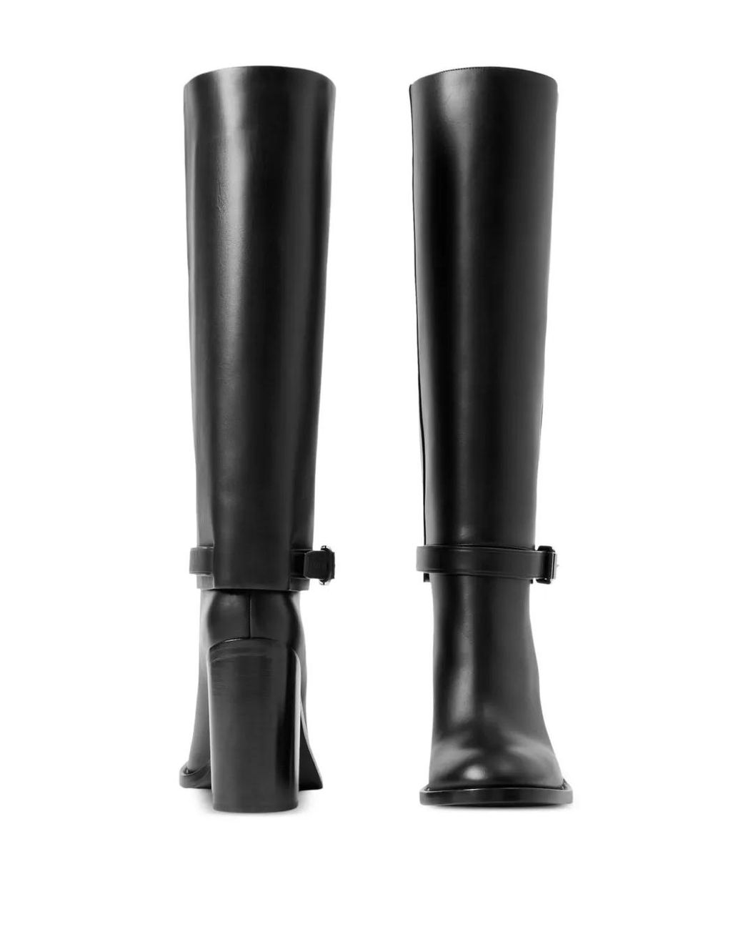 Burberry Black Leather Knee-High Boots
