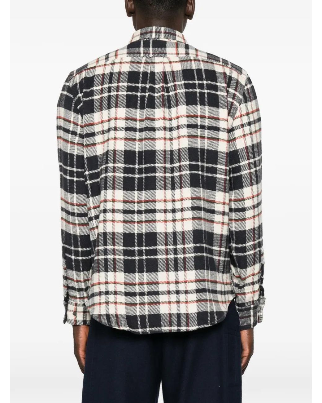 Portuguese Flannel White Check-Pattern Cotton Shirt for men