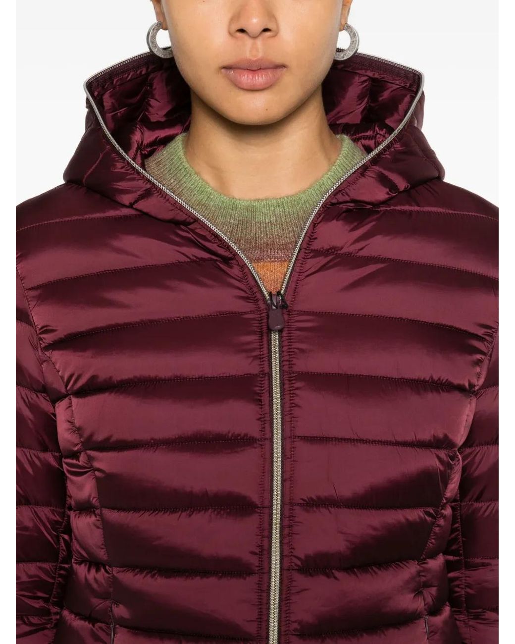 Save The Duck Red Alexis Quilted Hooded Jacket