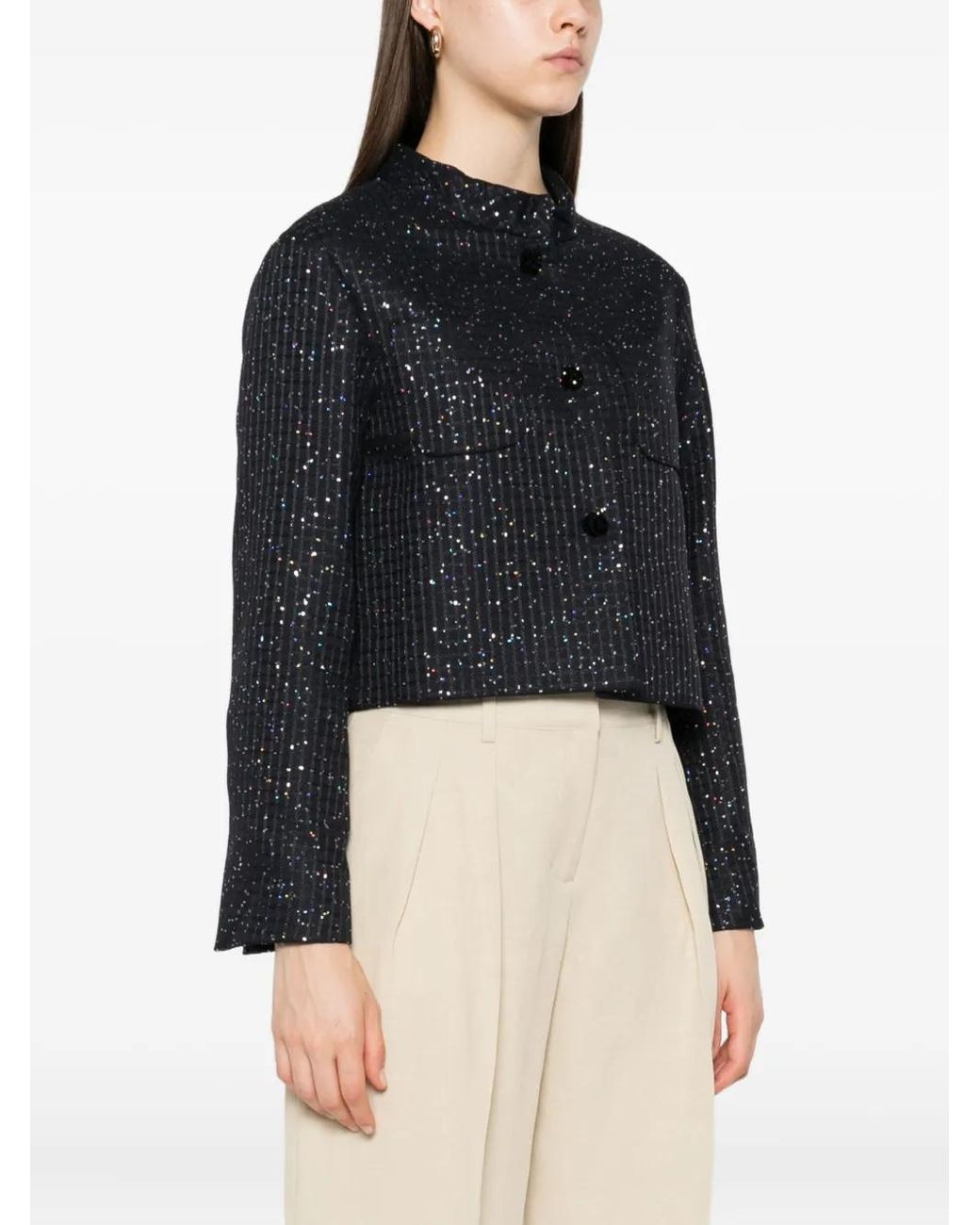 Max Mara Black Sequin-Embellished Jacket