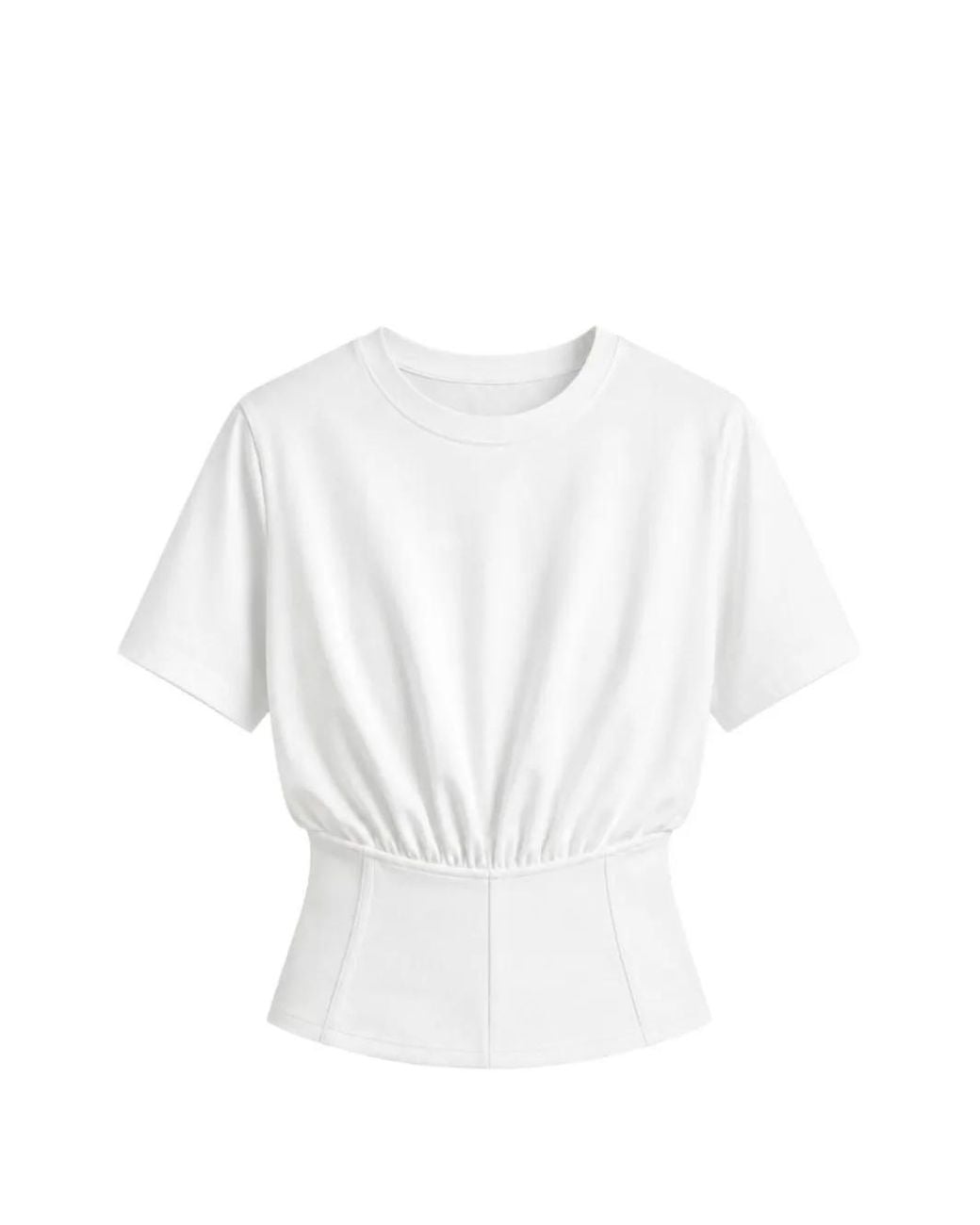Yigal Azrouël White Soho Gathered Peplum T-Shirt