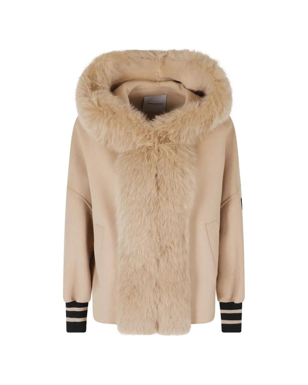ERMANNO FIRENZE Natural Shearling-Trim Jacket