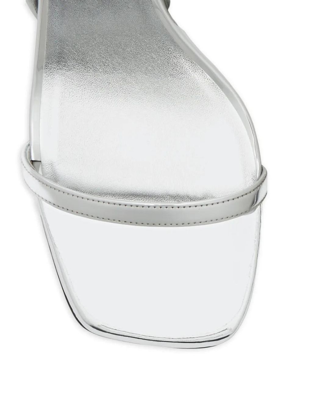 Courreges White 80Mm Mirror-Effect Buckle Sandals