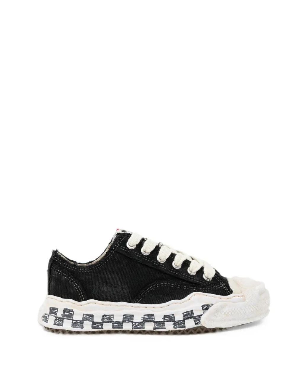 Maison Mihara Yasuhiro White "Hank" Og Graffiti Check Sole Low-Top Sneakers
