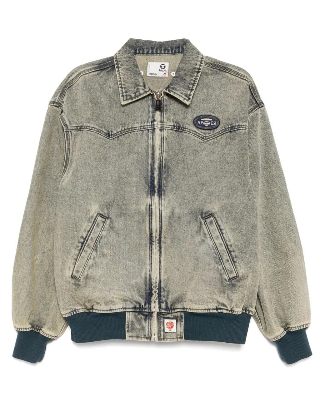 Aape By A Bathing Ape Gray Aapeunvs Zip-Up Jacket for men