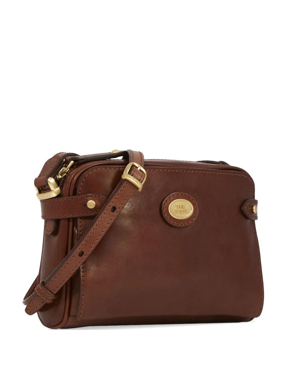 The Bridge Brown Story Donna Logo-Plaque Leather Shoulder Bag