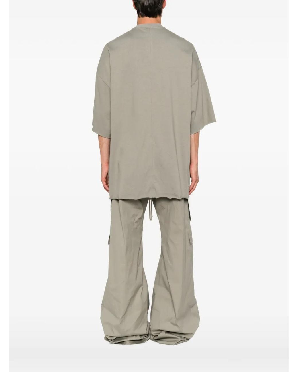 Rick Owens Gray Raw-Edge T-Shirt for men