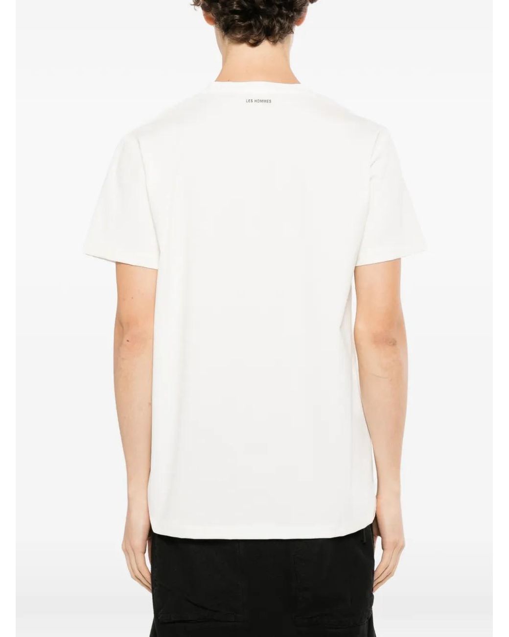 Les Hommes White T-Shirt À Imprimé Graphique for men
