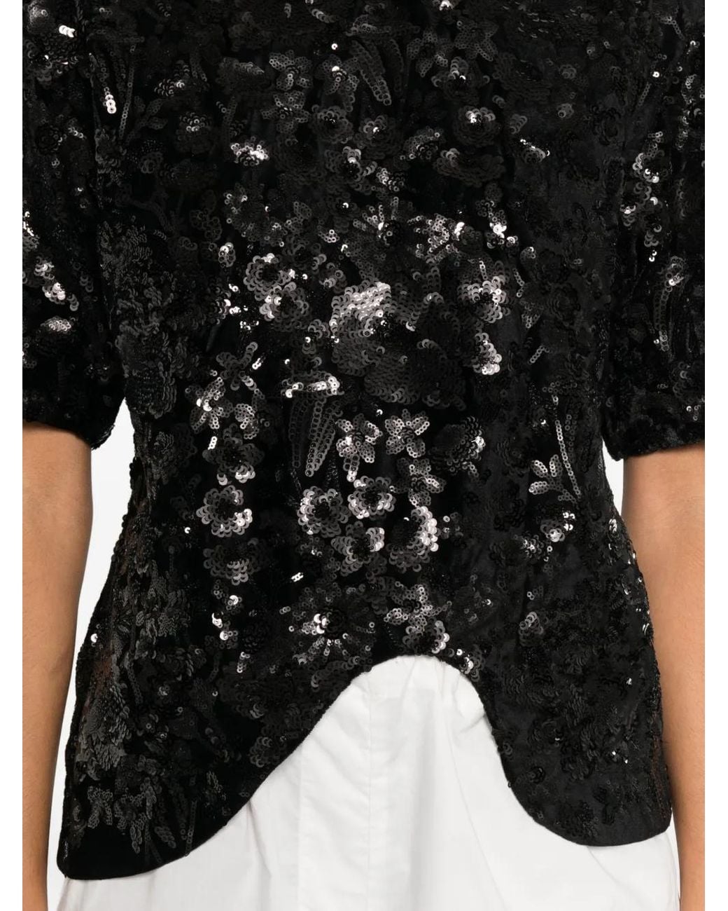 Niccolò Pasqualetti Black Onda Sequinned Asymmetric Top