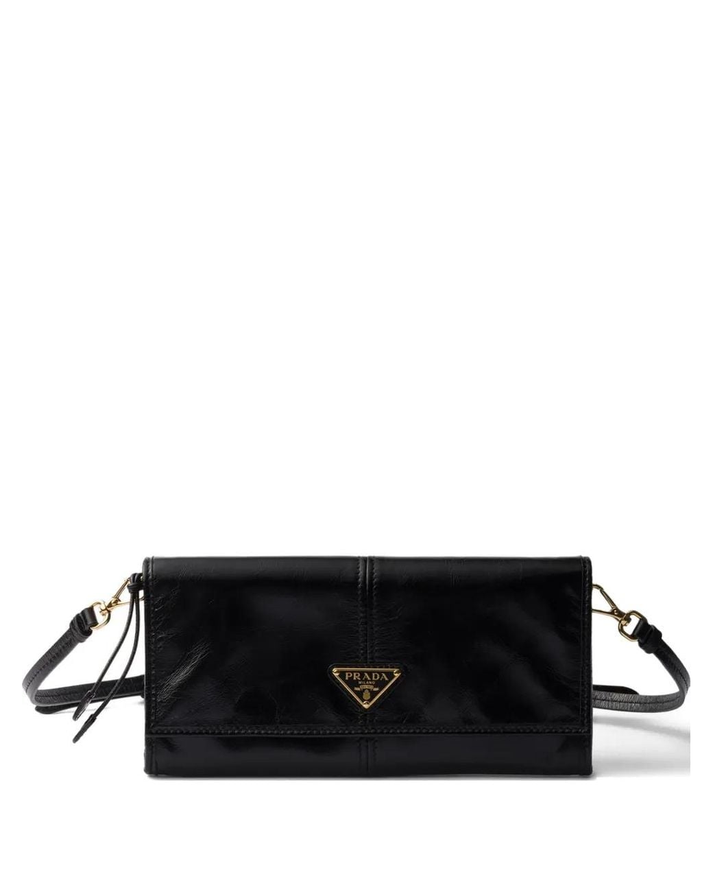 Prada Black Triangle-Logo Leather Wallet
