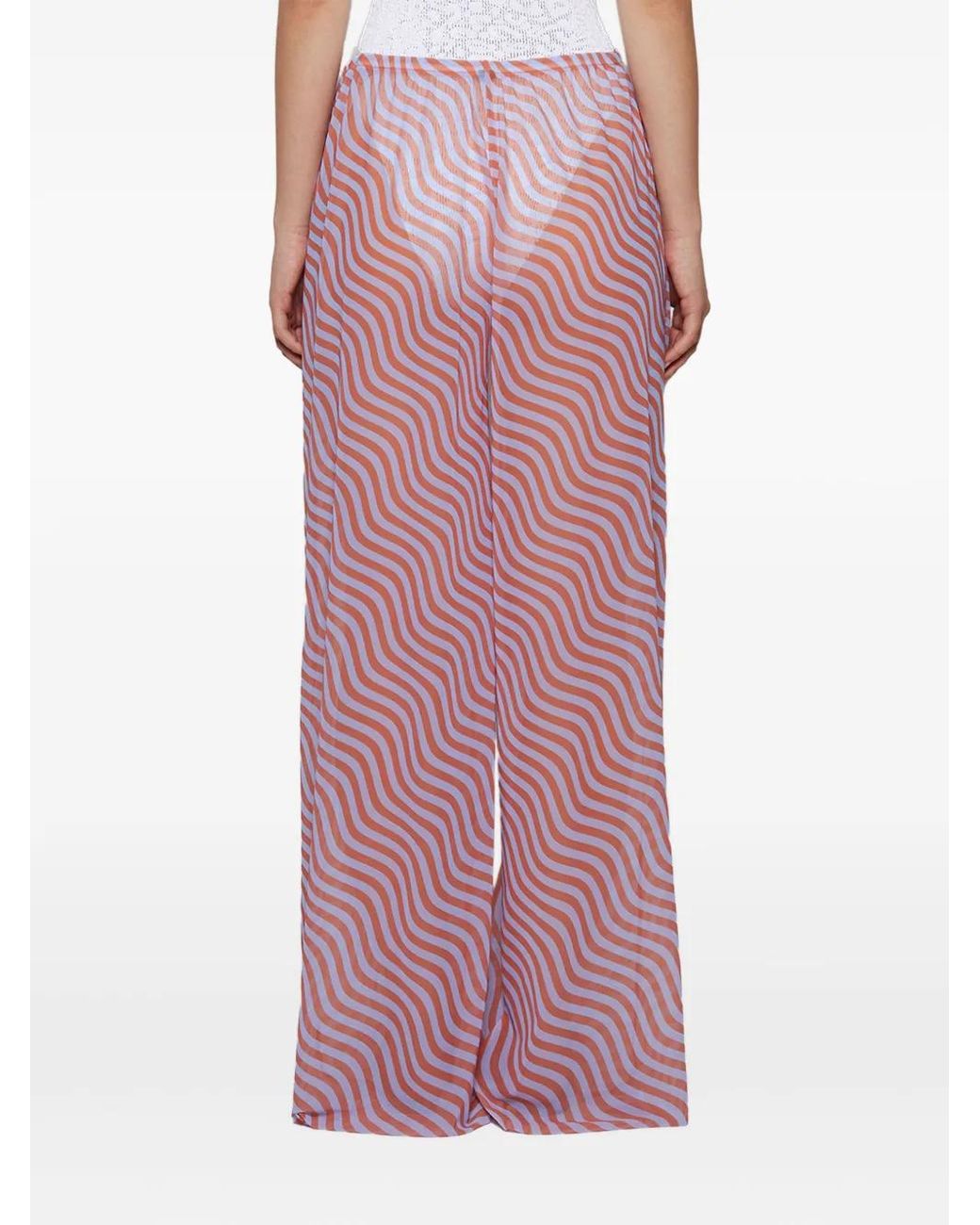 Bondeye Pink Pantalon Imprimé Riley À Lien De Resserrage