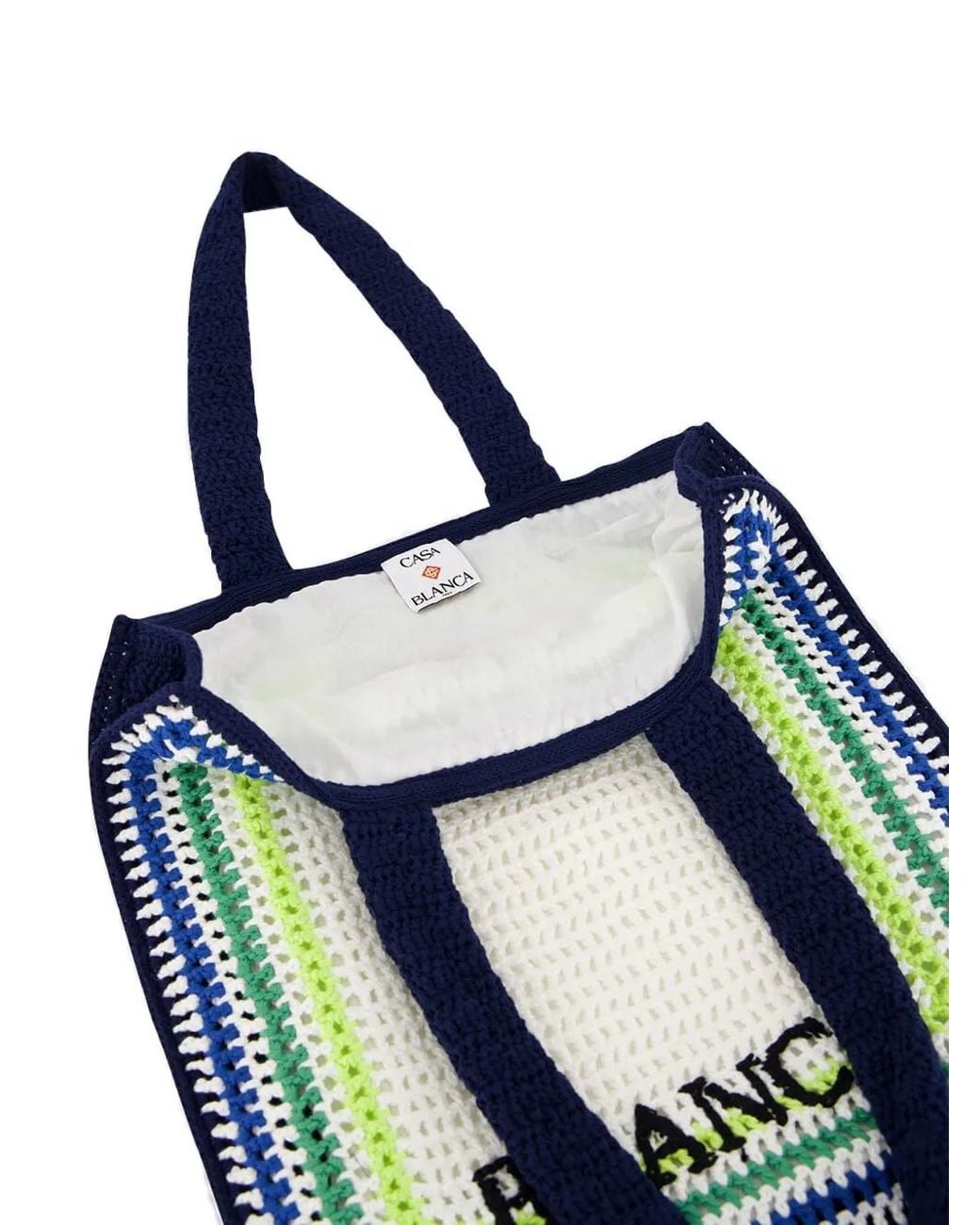 Casablanca Blue Stripe Crochet Shoulder Bag for men