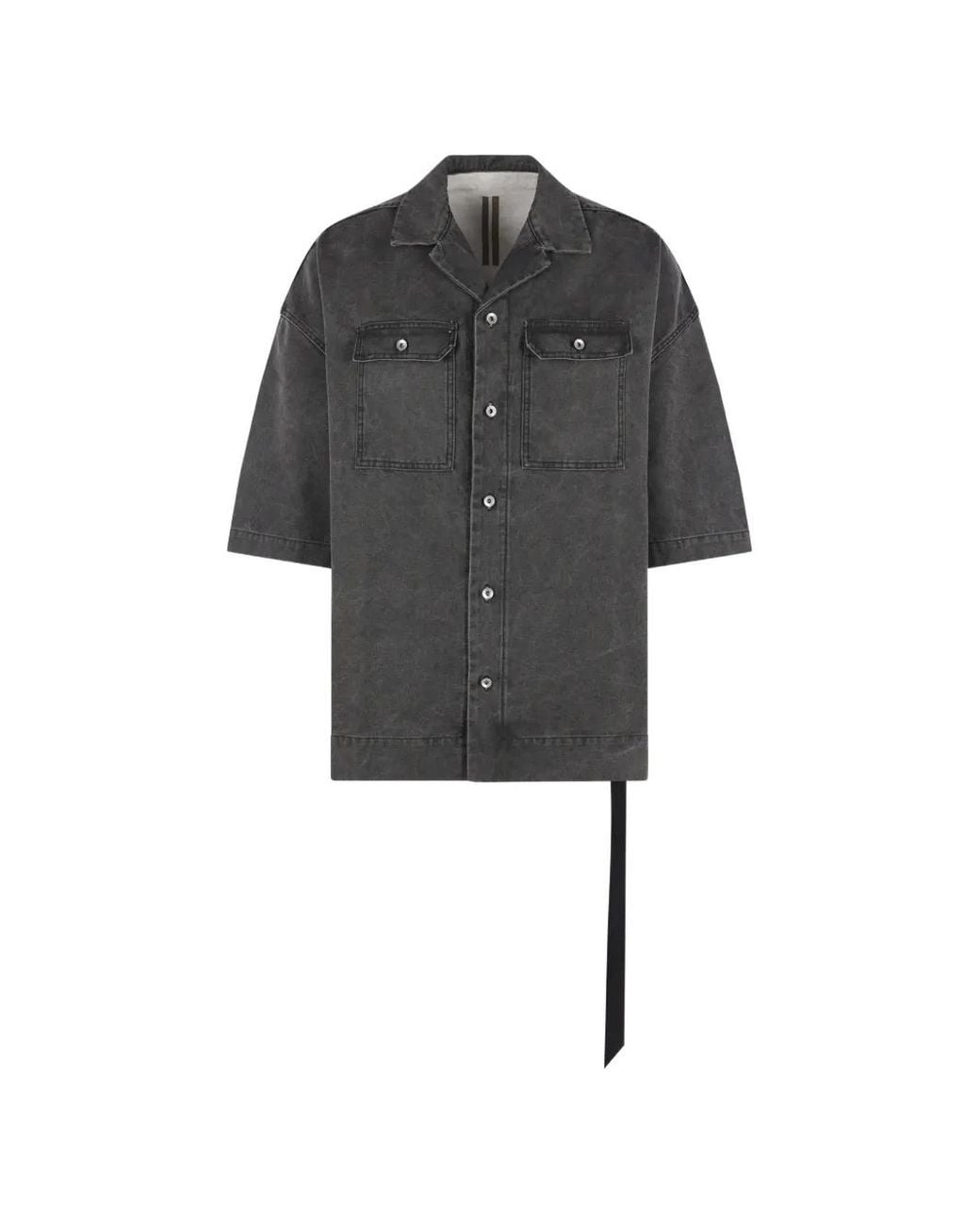 Rick Owens Black Button-Down Short-Sleeve Shirt for men