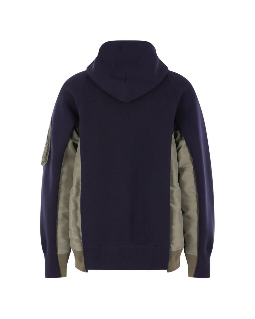 Sacai Zip Hooded Sweater in Blue for Men | Lyst