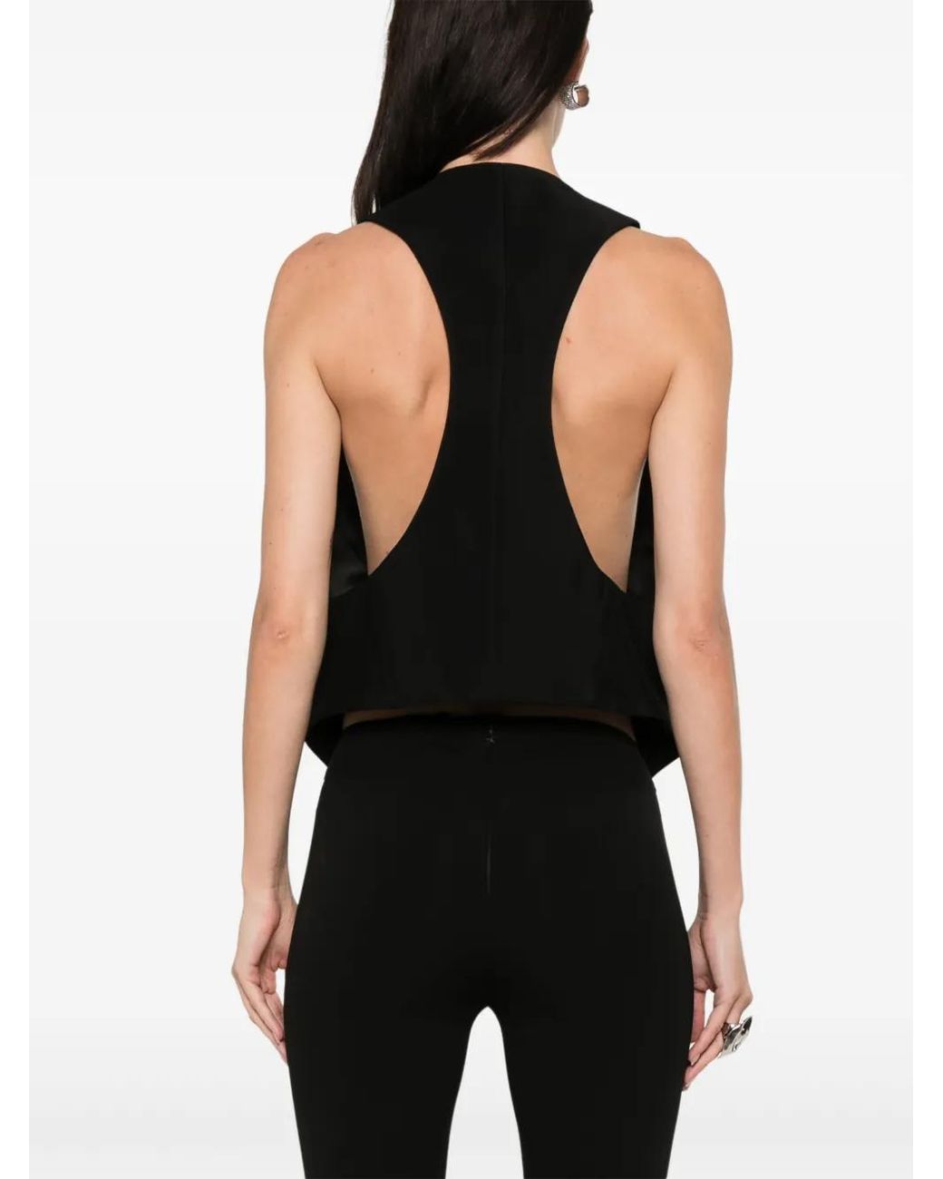 Mugler Black Tailored Vest